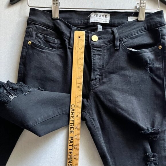 Frame Denim Le Skinny De Jeanne Distressed Jeans Sz 28 - Picture 11 of 13